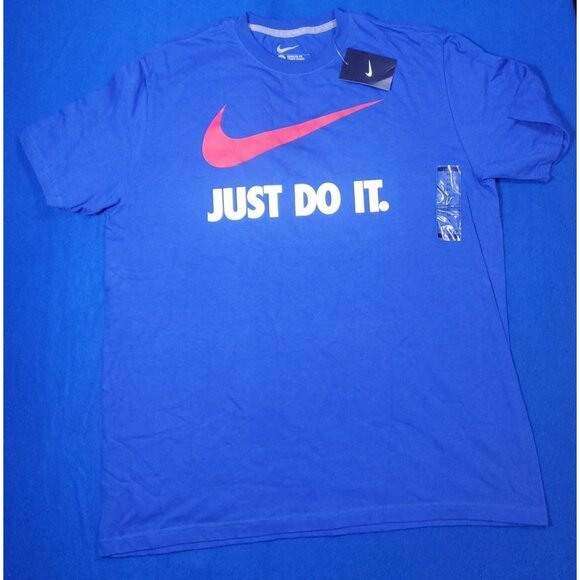 NIKE "JUST DO IT" T-Shirt Men's Size XL New NWT  BLUE ATHLETIC - Picture 1 of 15